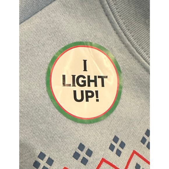 New Disney’s Stitch Christmas Light-Up Adult Sweatshirt Size Small Blue - Picture 8 of 10